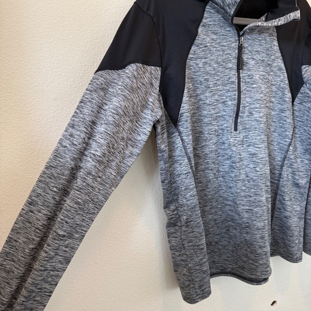 Eddie Bauer Womens XL Gray Black Space Dye Quarter Zip‎ Performance Pullover Top - Picture 3 of 10